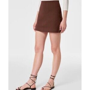 Women’s Spanx Stretch Twill Mini Skirt In Hickory Size M EUC